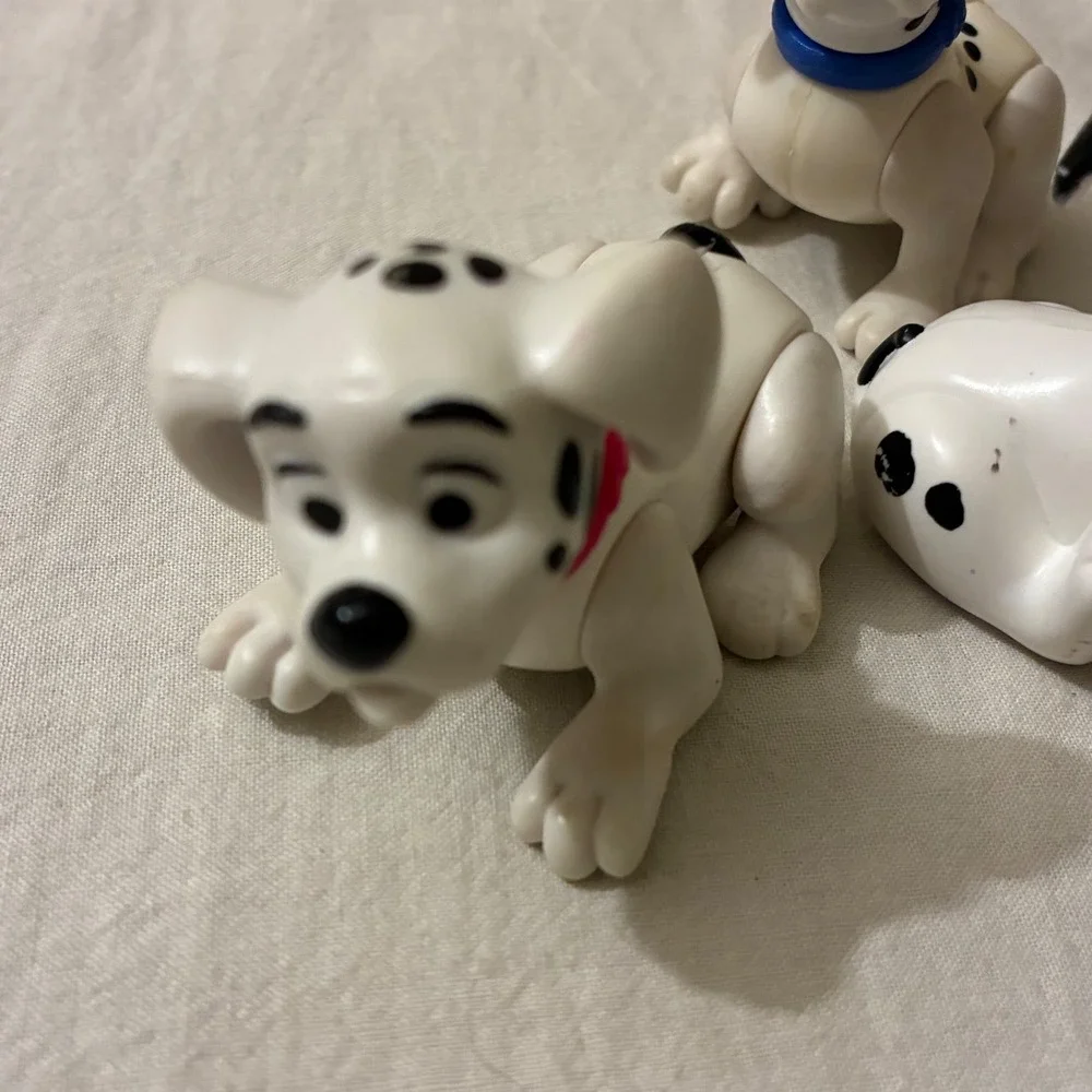 Disney 101‎ Dalmatians Puppy Toy Figures Set of 4 Articulated Spotted Dogs VTG